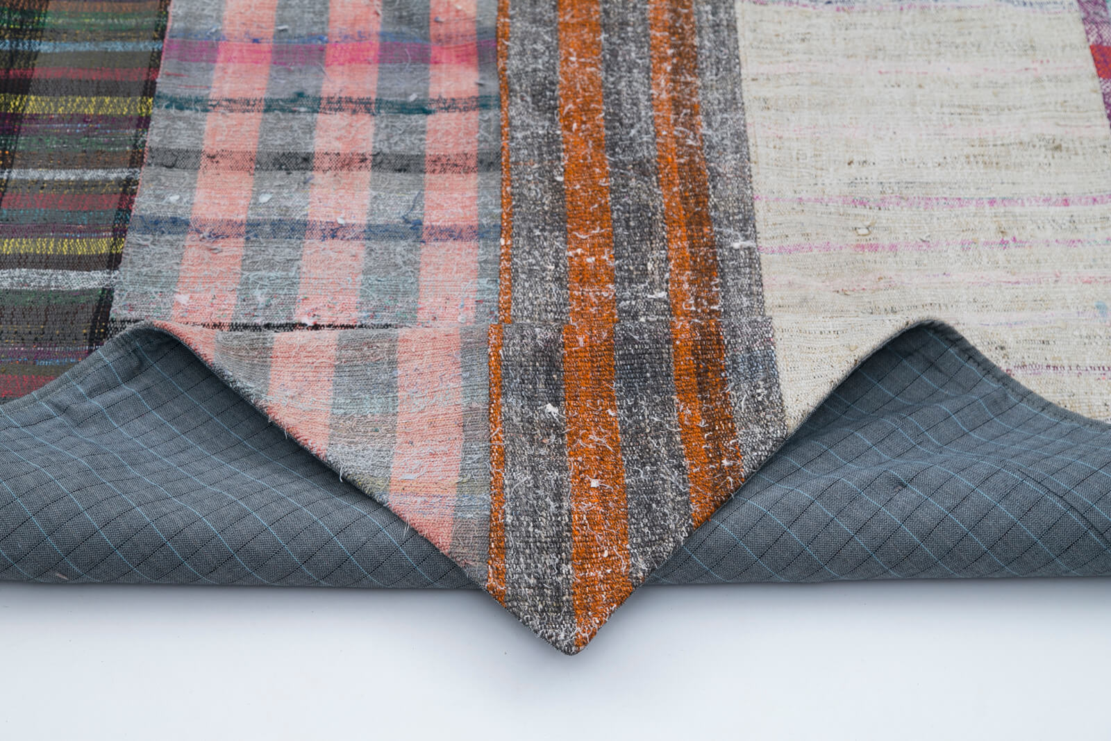 Handmade Patchwork Rug - Kirk Yama Grey Cotton Wool Area Rug 6'6''x10'0''
