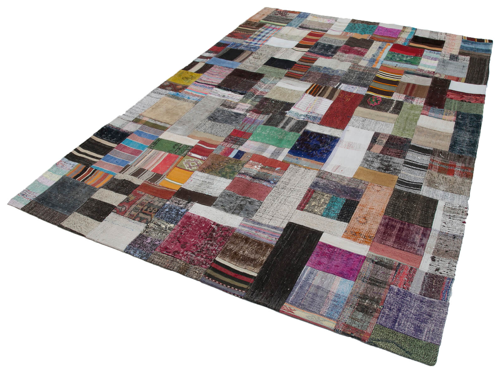Handmade Patchwork Rug – Kirk Yama Grey Cotton Wool Blend Area Rug 6'9''x10'