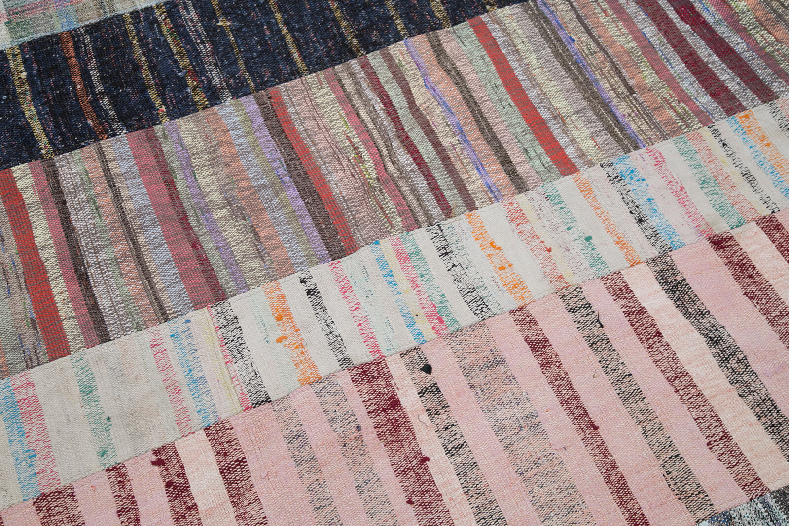Handmade Patchwork Rug – Kirk Yama Grey Cotton Wool 6x10 Area Rug