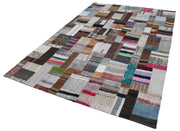 Handmade Patchwork Rug - Kirk Yama Grey Cotton Wool Area Rug 6'7''x9'11''