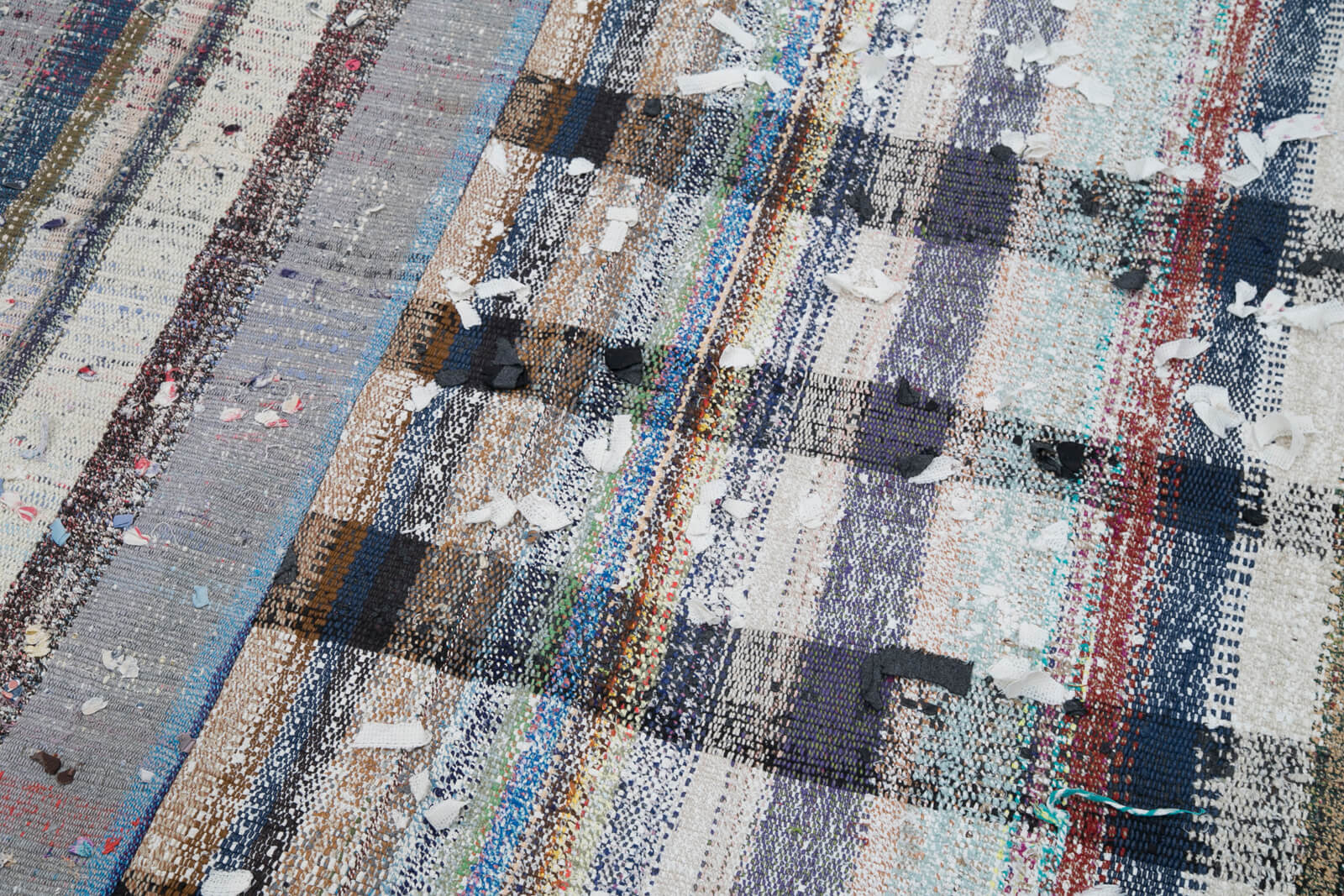 Handmade Area Rug - Grey Patchwork Cotton Wool Blend 7'x10' Durable Turkish Carpet