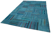 Handmade Area Rug – Vintage Turkish Carpet, Cotton Wool Patchwork Floor Covering 6'8''x10'1''