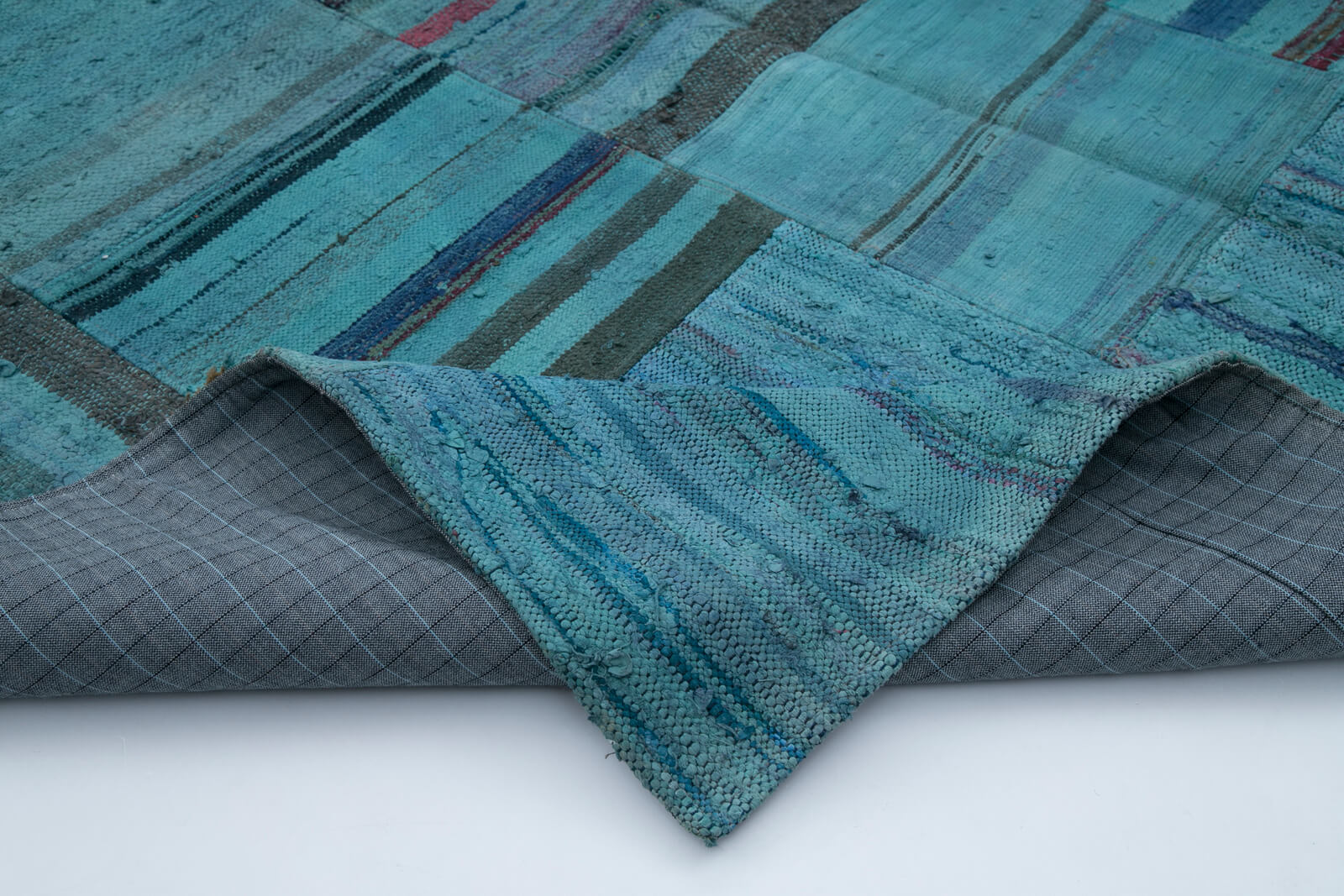Handmade Area Rug – Vintage Turkish Carpet, Cotton Wool Patchwork Floor Covering 6'8''x10'1''