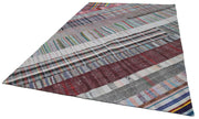 Handmade Patchwork Rug - Grey Patchwork Carpet 6'8'' x 9'11'' Cotton Wool Rug