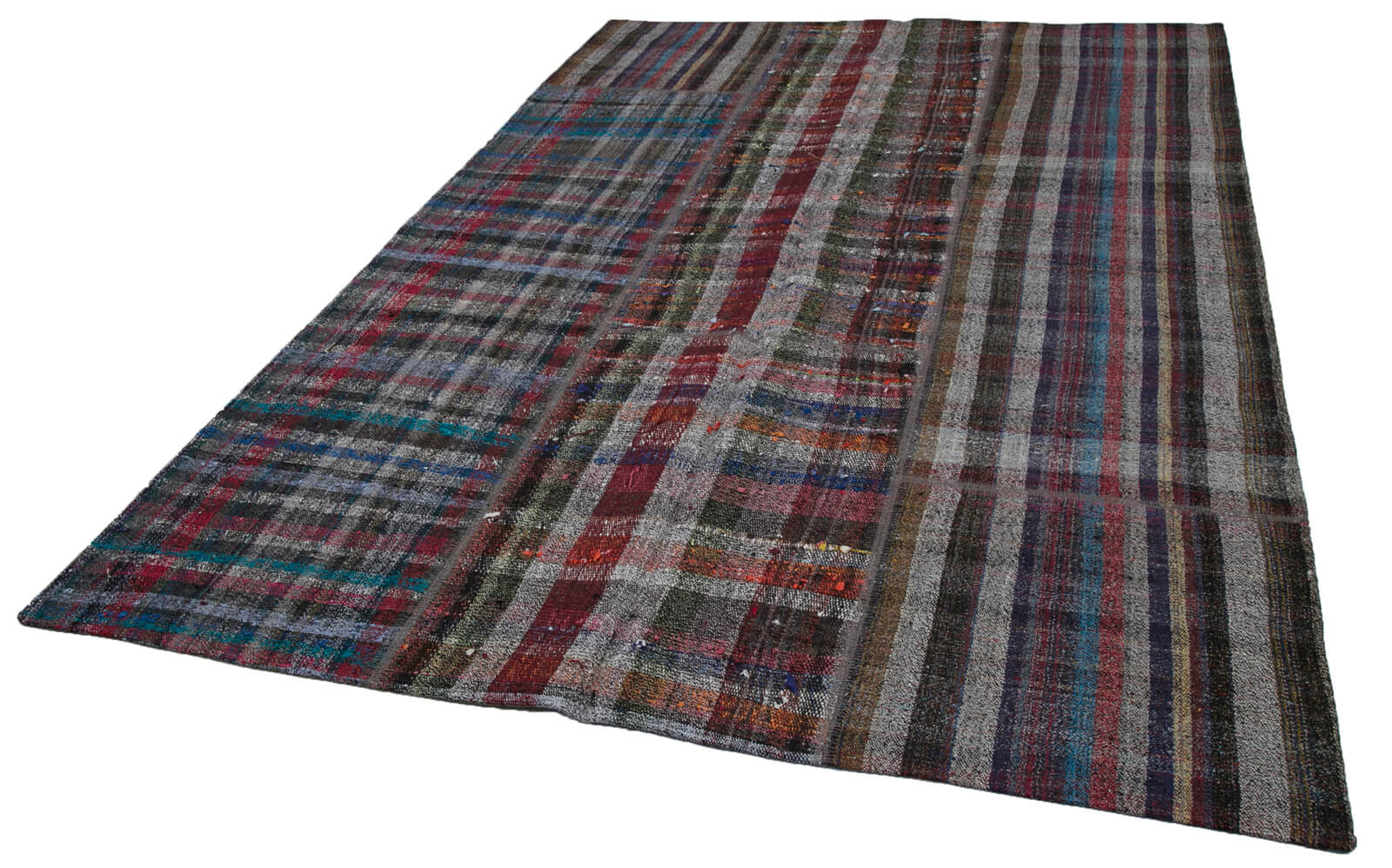 Handmade Patchwork Rug - Kirk Yama Grey Cotton Wool Area Rug 6'7''x9'10''