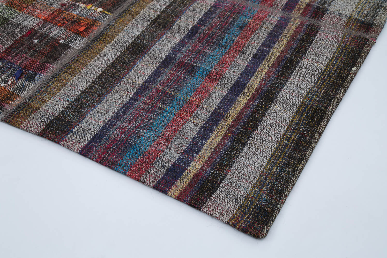 Handmade Patchwork Rug - Kirk Yama Grey Cotton Wool Area Rug 6'7''x9'10''