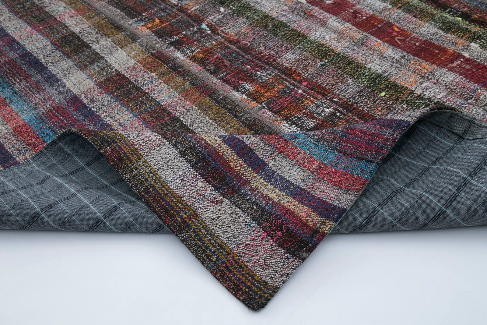Handmade Patchwork Rug - Kirk Yama Grey Cotton Wool Area Rug 6'7''x9'10''