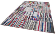 Handmade Patchwork Rug - Kirk Yama Grey Cotton Wool Area Rug 6'7''x9'4''