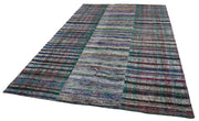 Handmade Patchwork Rug – Grey Cotton Wool Vintage Area Rug 6'8'' x 9'7''