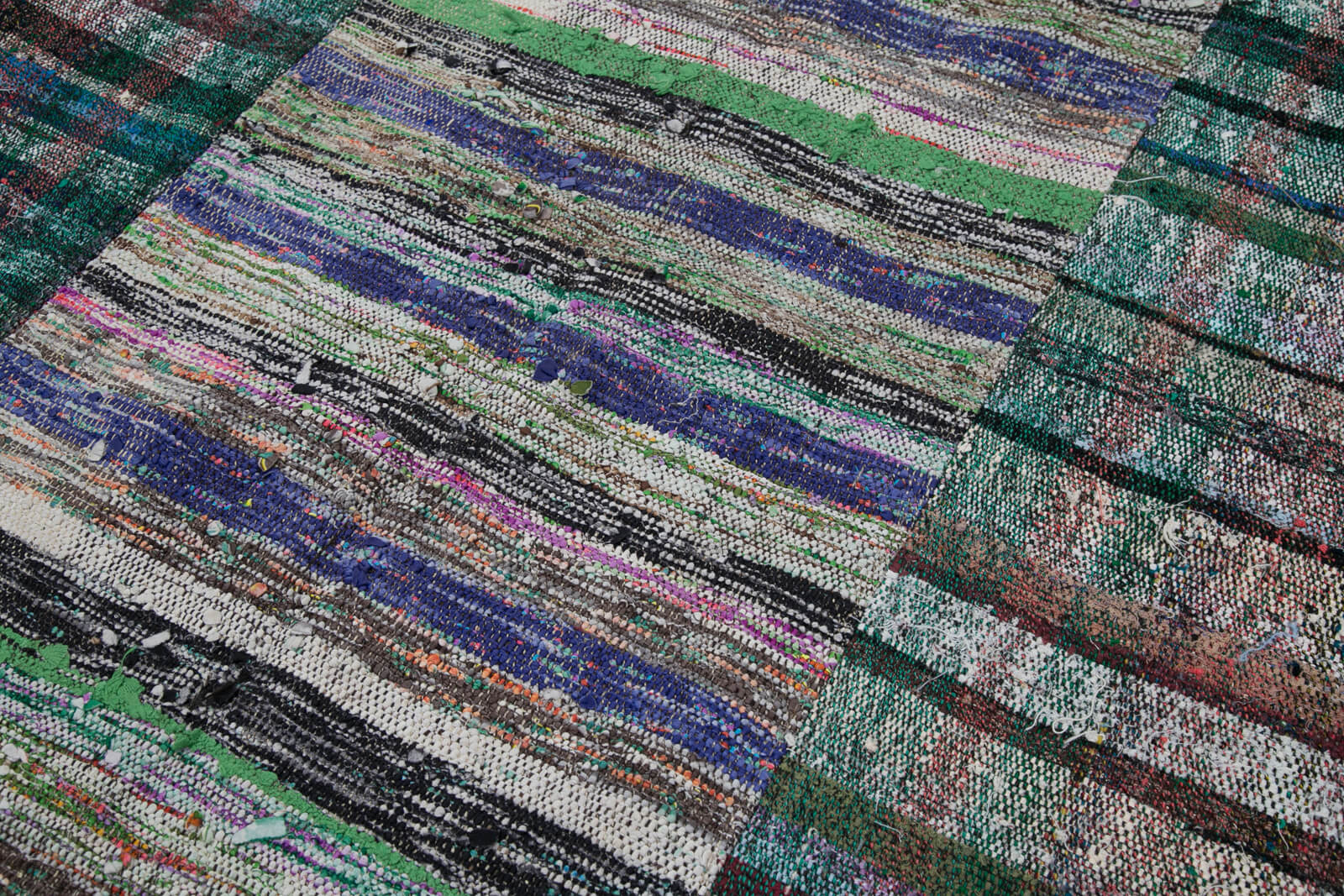 Handmade Patchwork Rug – Grey Cotton Wool Vintage Area Rug 6'8'' x 9'7''
