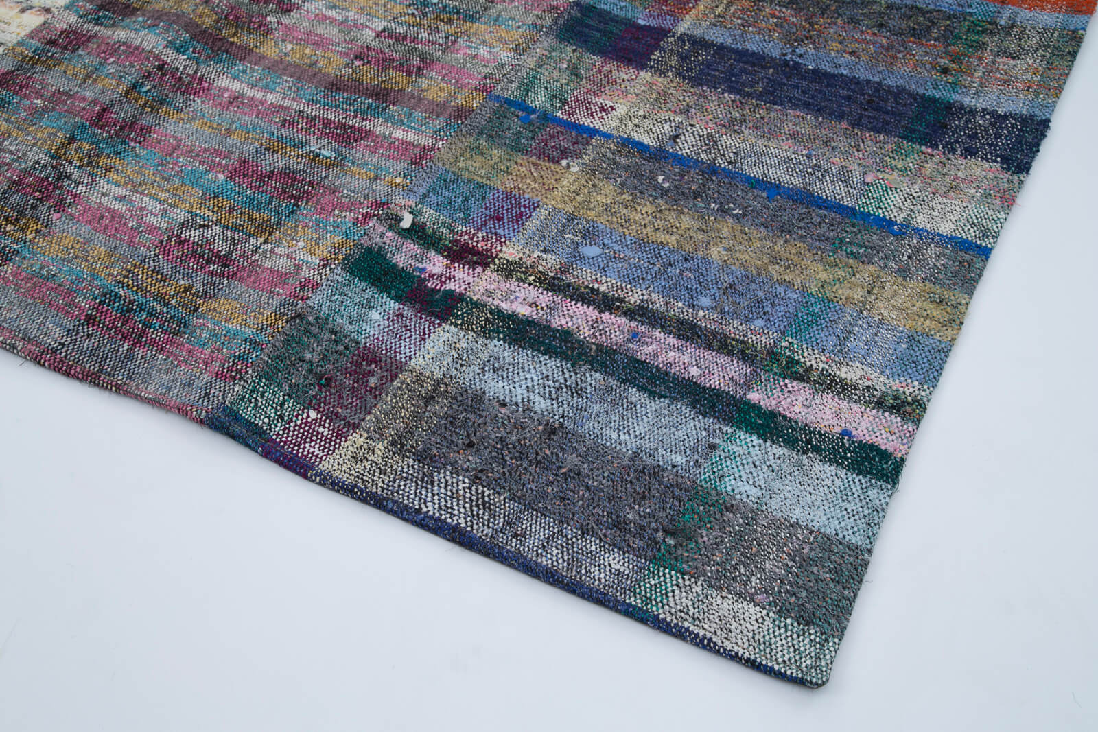 Handmade Patchwork Rug – Kirk Yama Grey Cotton Wool Carpet 6'6''x9'11''