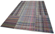 Handmade Patchwork Rug - Grey Cotton Wool Vintage Area Rug 6'8'' x 9'10''