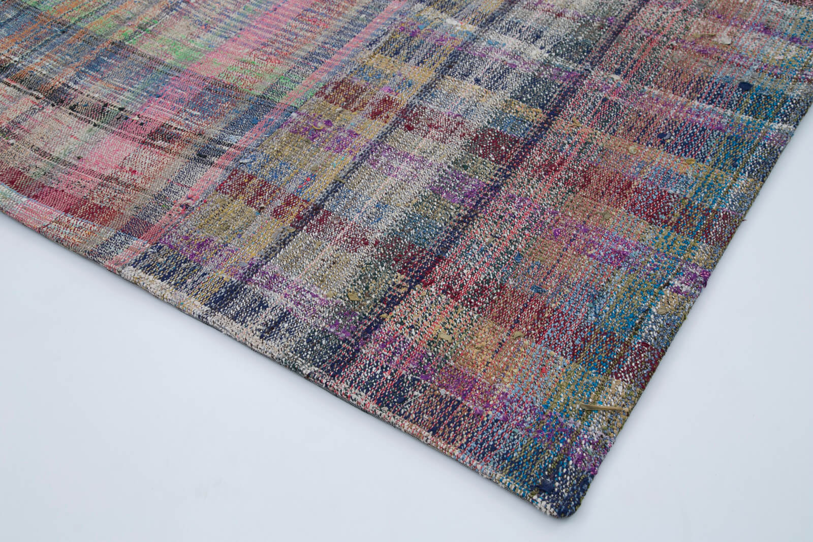 Handmade Patchwork Rug - Grey Cotton Wool Vintage Area Rug 6'8'' x 9'10''
