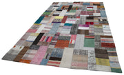 Handmade Wool Area Rug – Grey Patchwork Rug Cotton Wool Carpet 6'7''x10'0''