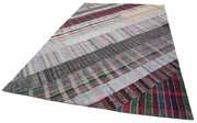 Handmade Patchwork Rug - Kirk Yama Grey Cotton Wool Area Rug 6'8" x 9'11"
