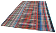 Handmade Patchwork Rug - Kirk Yama Grey Cotton Wool Vintage Area Rug 6'8''x9'4''