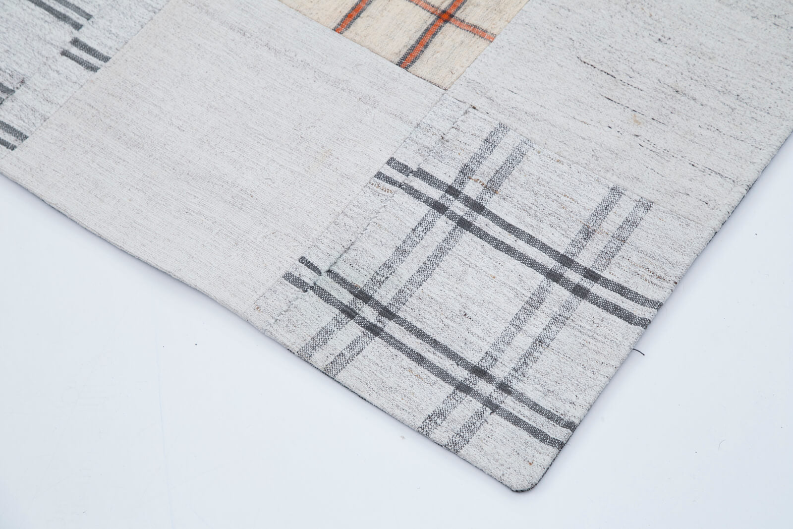 Handmade Patchwork Rug - Kirk Yama Grey Cotton Wool Area Rug 6'7'' x 9'10''