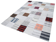 Handmade Patchwork Rug – Beige Patchwork Carpet 6'8''x9'10'' Cotton Wool Blend