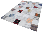 Handmade Patchwork Rug – Kirk Yama Grey Cotton Wool 6'7''x9'9'' Vintage Area Rug