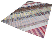 Handmade Wool Area Rug - Kirk Yama Grey Patchwork 6x10 Feet Rug Cotton Wool