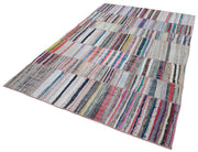 Handmade Patchwork Area Rug | Soft Wool Area Rug, Turkish Patchwork Carpet, Durable Cotton Carpet 6'5''x9'6''