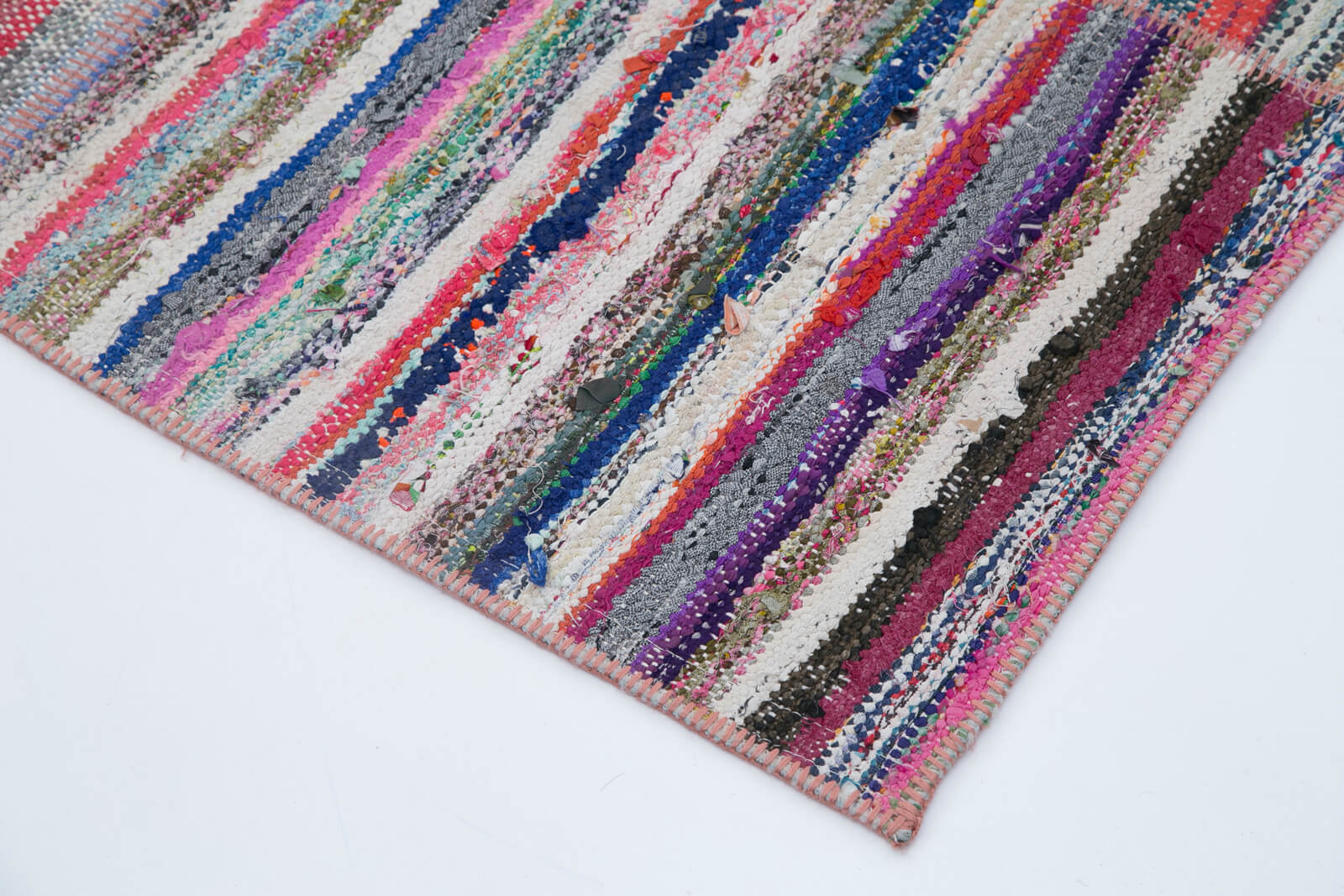 Handmade Patchwork Area Rug | Soft Wool Area Rug, Turkish Patchwork Carpet, Durable Cotton Carpet 6'5''x9'6''