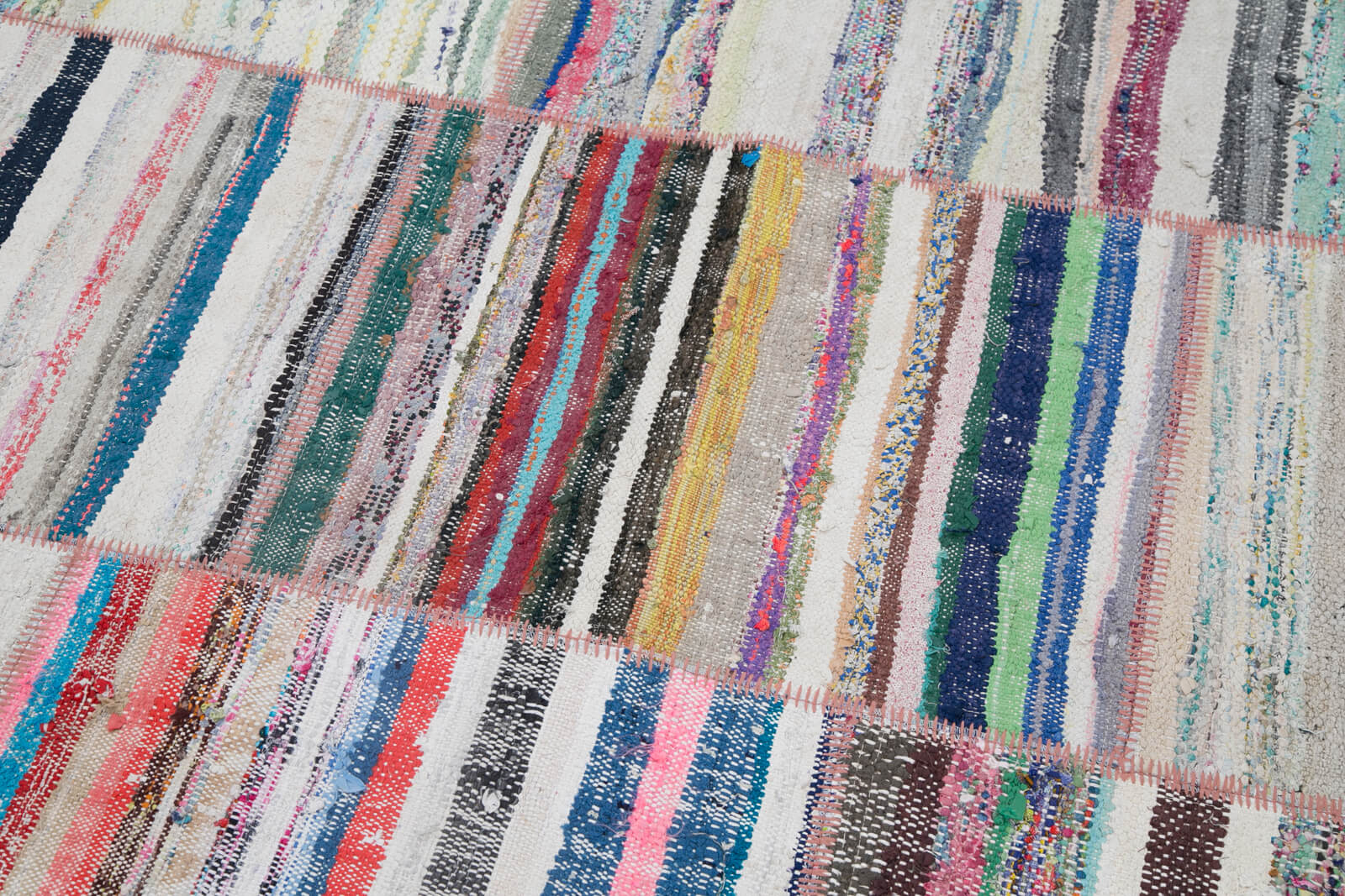Handmade Patchwork Area Rug | Soft Wool Area Rug, Turkish Patchwork Carpet, Durable Cotton Carpet 6'5''x9'6''