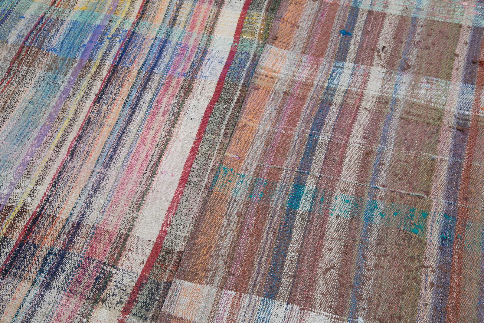 Handmade Patchwork Area Rug – Grey Cotton Wool Rug 6x10 Feet Classic Style