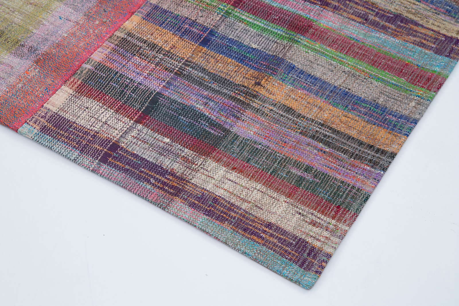 Handmade Patchwork Rug – Grey Area Rug Cotton Wool Carpet 6'7''x9'11''