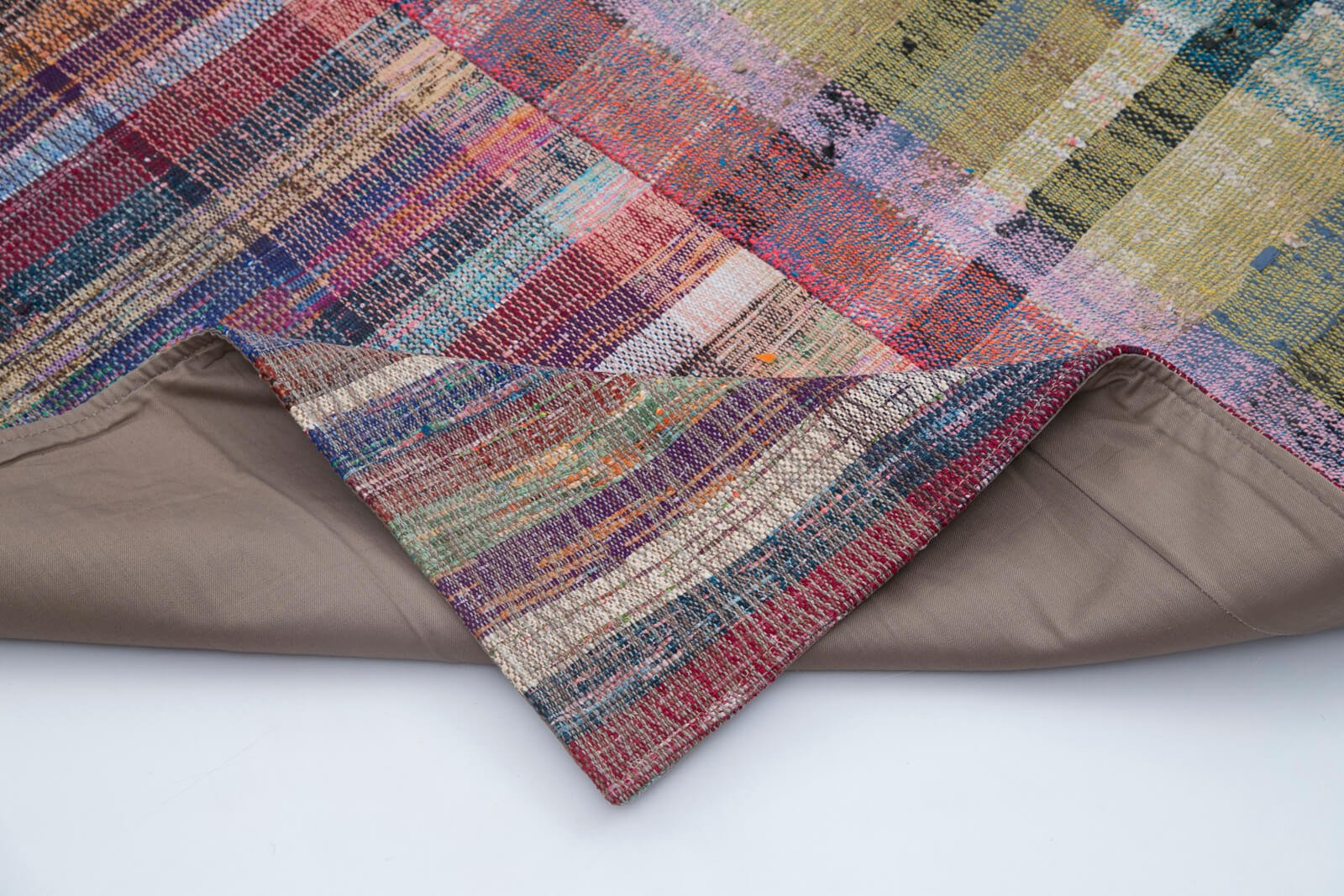 Handmade Patchwork Rug – Grey Area Rug Cotton Wool Carpet 6'7''x9'11''