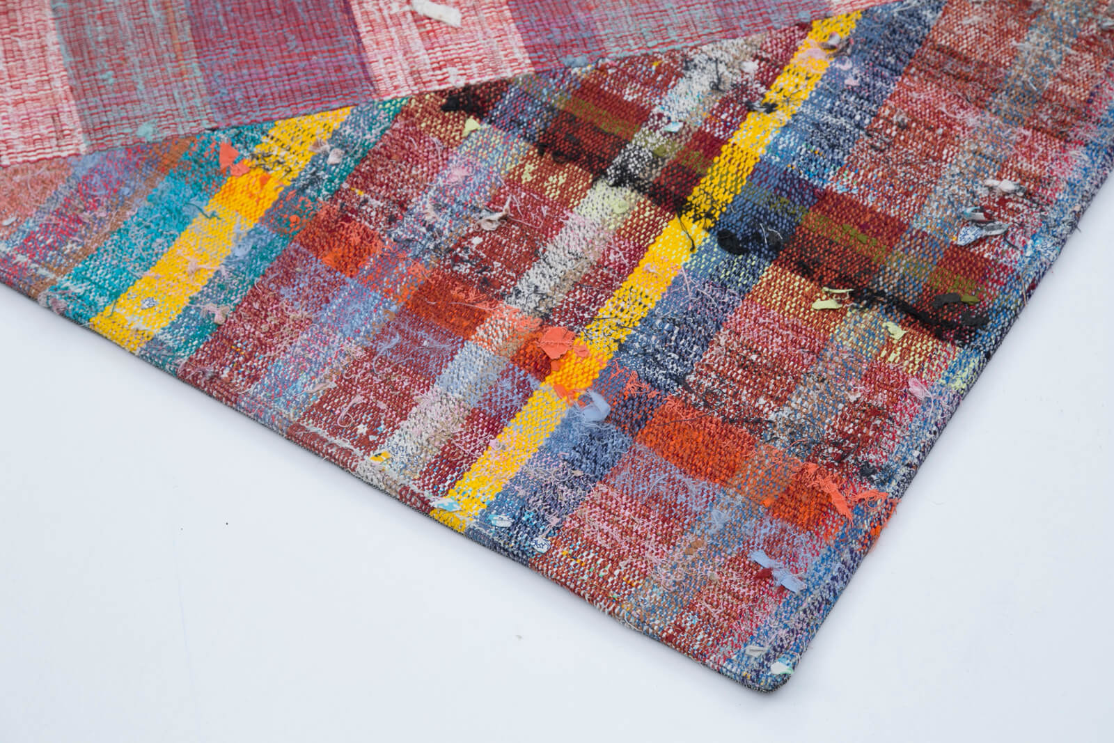 Handmade Area Rug – Grey Patchwork Turkish Wool Cotton Vintage Carpet 6'8"x10'0"