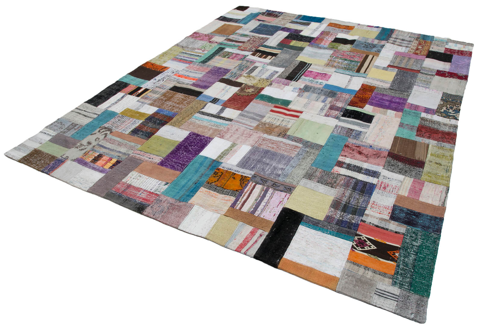 Handmade Patchwork Rug - Kirk Yama Grey Cotton Wool Area Rug 8'1''x9'11''