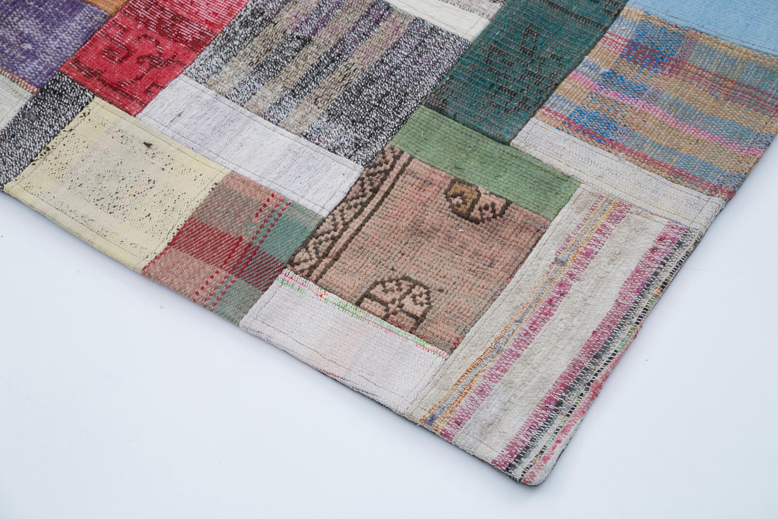 Kirk Yama Grey Patchwork Cotton Wool Handmade Area Rug 8'1'' x 10'0''