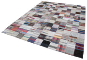 Handmade Patchwork Rug – Kirk Yama Grey Cotton Wool Area Rug 7'11'' x 9'9''