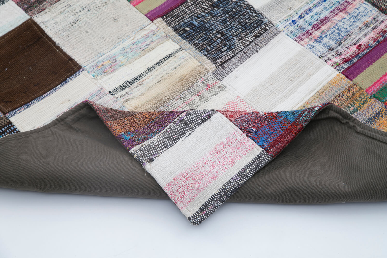 Handmade Patchwork Rug – Kirk Yama Grey Cotton Wool Area Rug 7'11'' x 9'9''