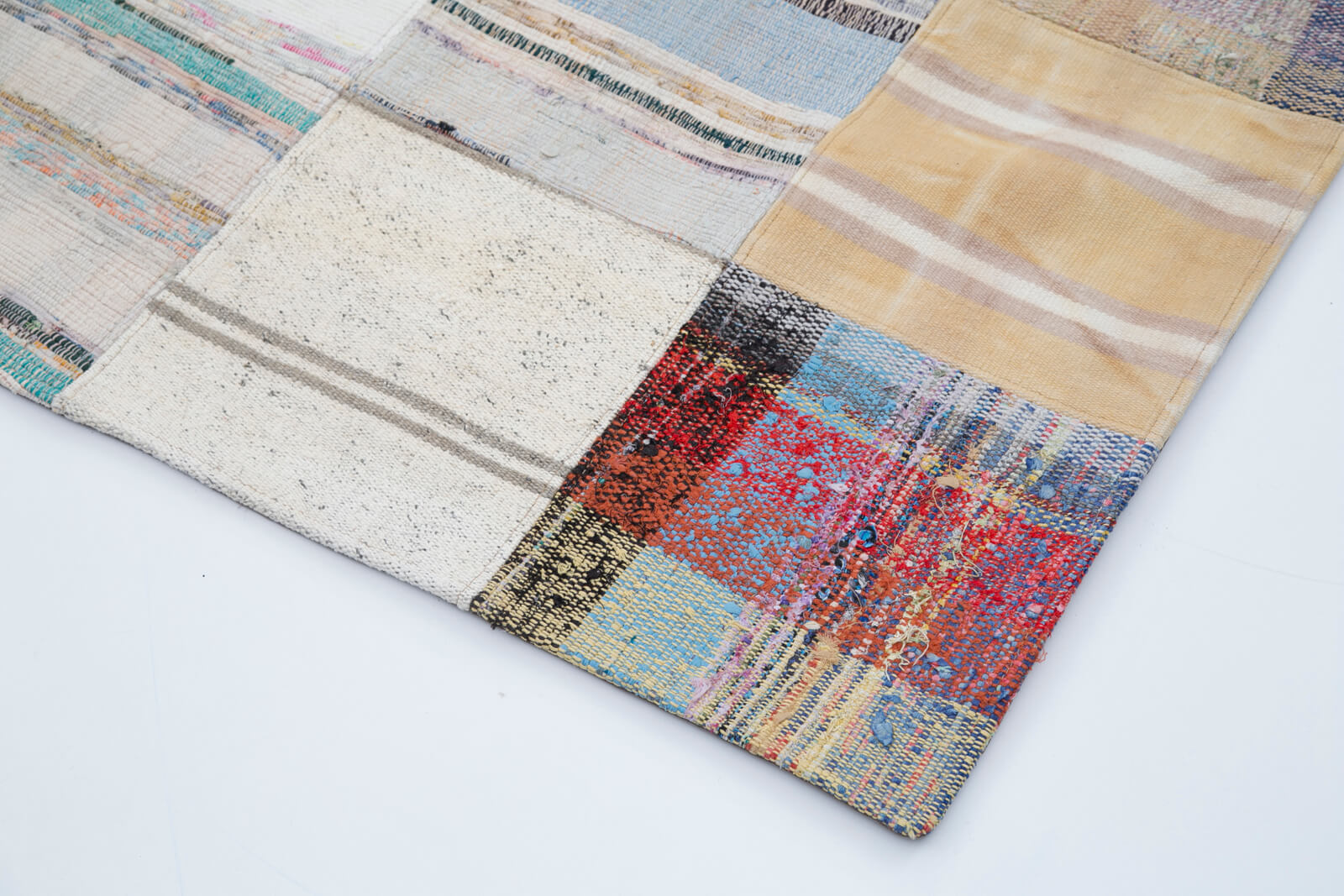 Handmade Patchwork Rug - Kirk Yama Grey Cotton Wool Carpet 7'11''x9'10''