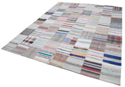 Handmade Patchwork Rug - Kirk Yama Grey Cotton Wool Area Rug 8'2''x10'