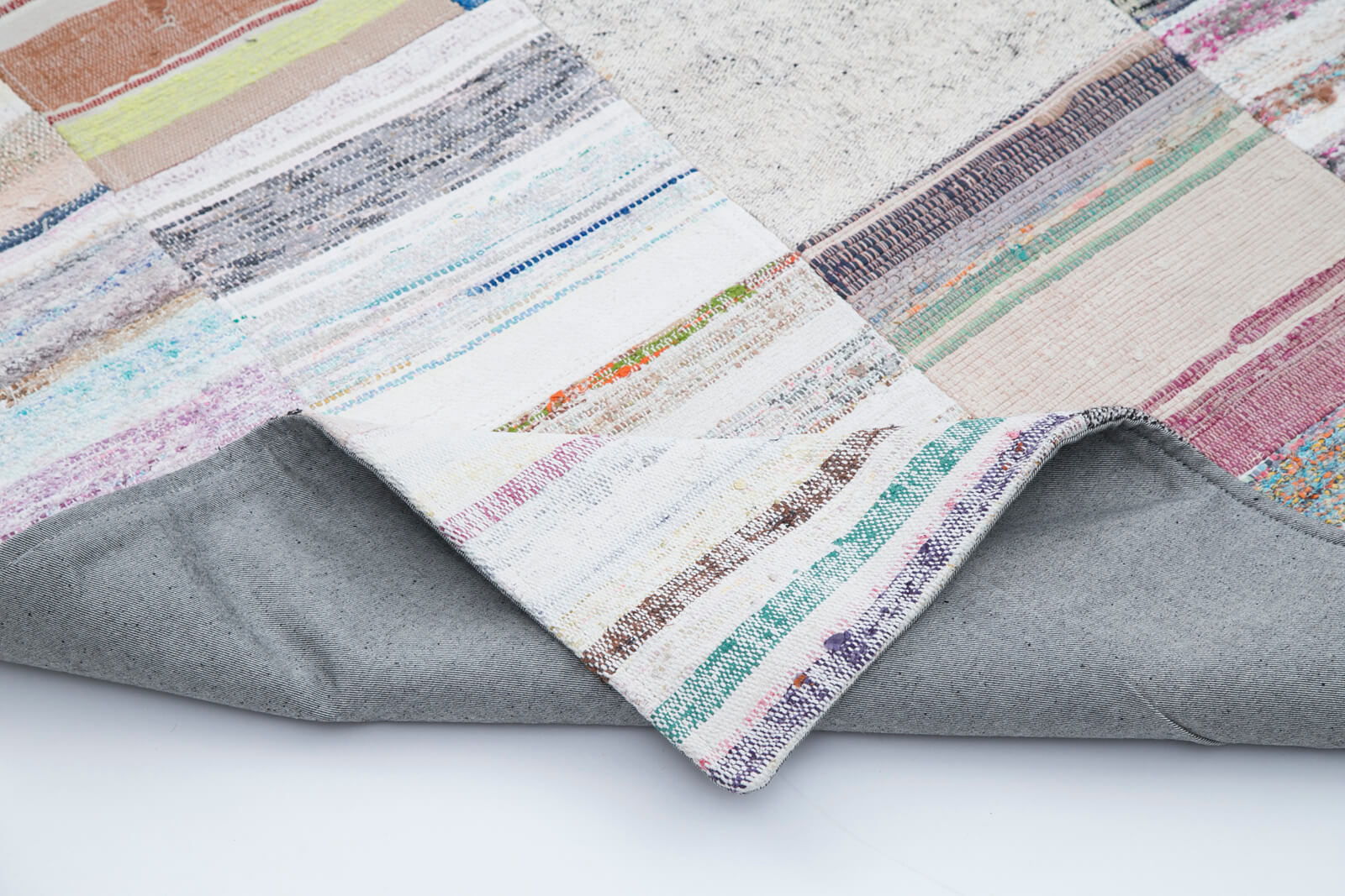 Handmade Patchwork Rug - Kirk Yama Grey Cotton Wool Area Rug 8'2'' x 10'0''