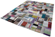 Handmade Patchwork Rug – Kirk Yama Grey Cotton Wool Area Rug 8'2''x10'0''