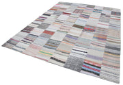 Handmade Patchwork Rug - Kirk Yama Grey Cotton Wool Area Rug 8'2''x10'0''