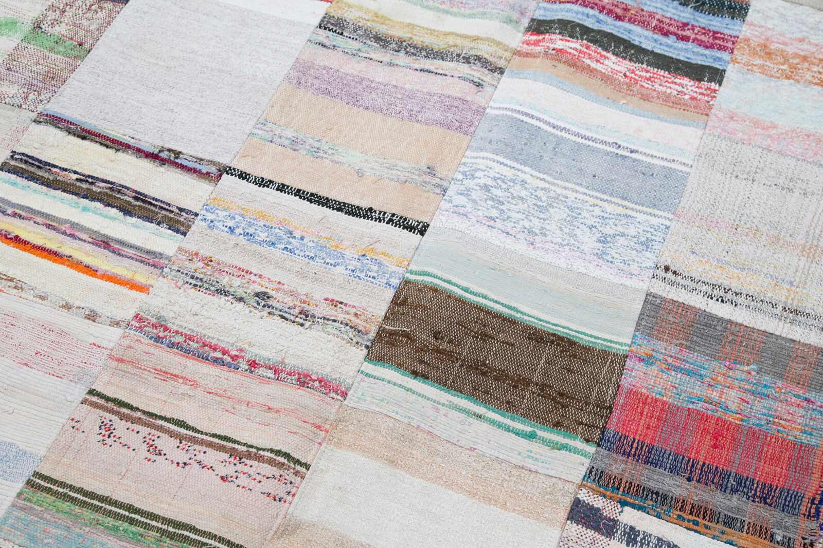 Handmade Patchwork Rug - Kirk Yama Grey Cotton Wool Area Rug 8'2''x10'0''