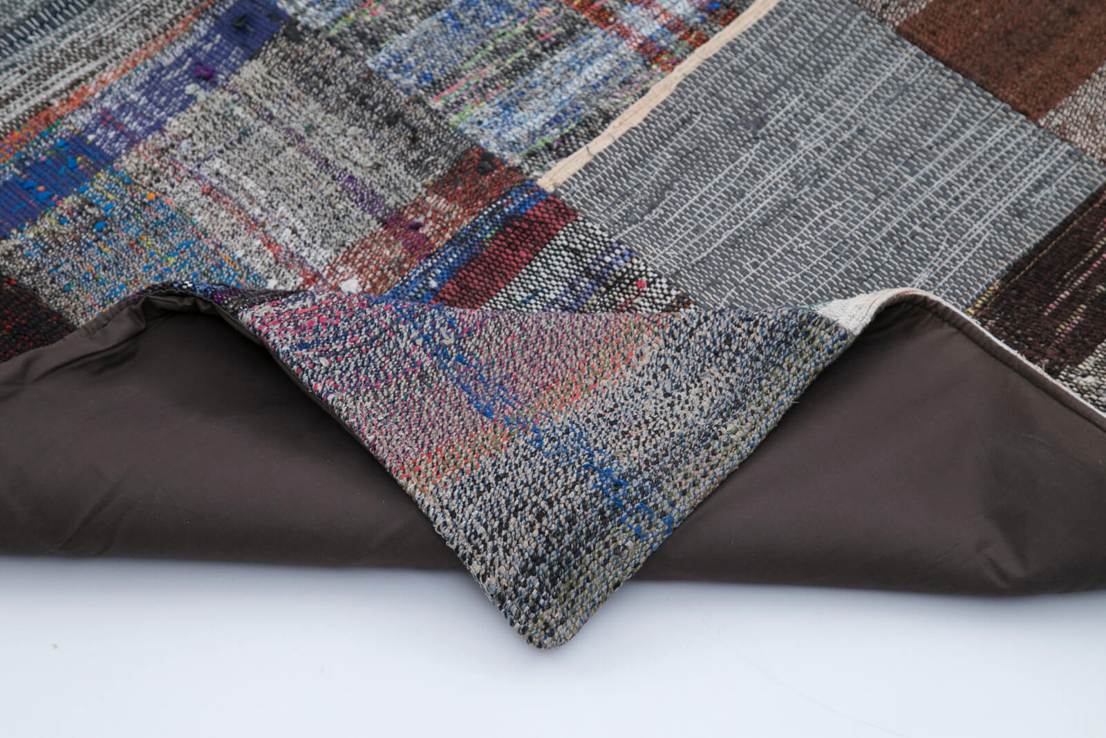 Handmade Patchwork Rug - Kirk Yama Grey Area Rug 7'9''x9'10'' Cotton Wool