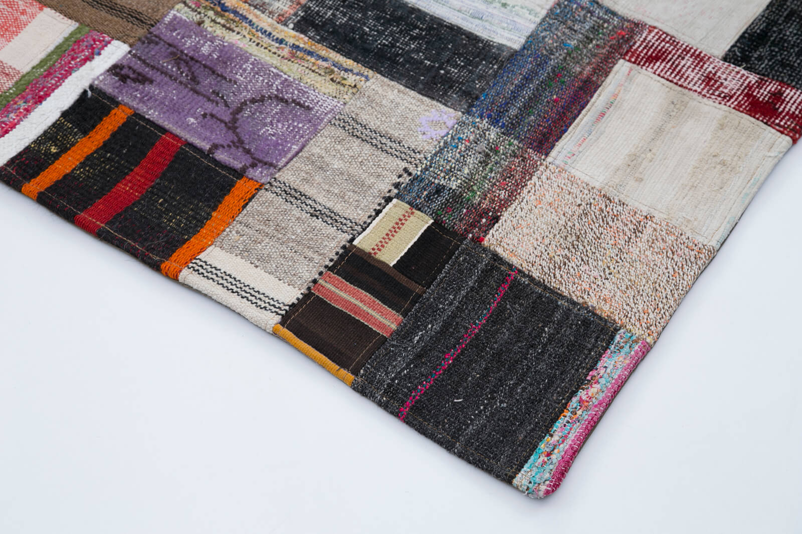 Handmade Patchwork Rug - Kirk Yama Grey Cotton Wool Area Rug 8'3''x10'1''
