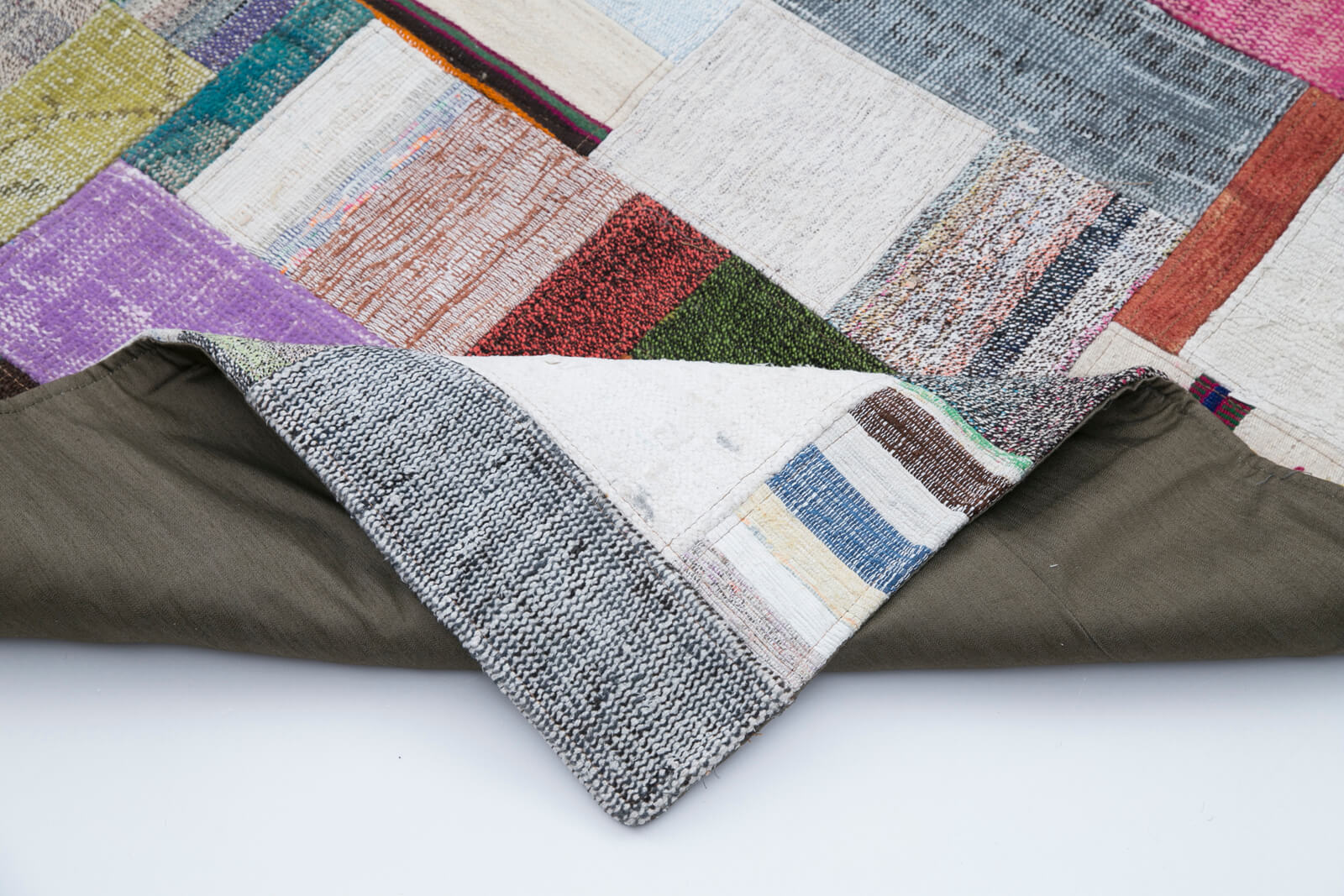 Handmade Patchwork Rug - Kirk Yama Grey Cotton Wool Area Rug 8'3''x10'1''