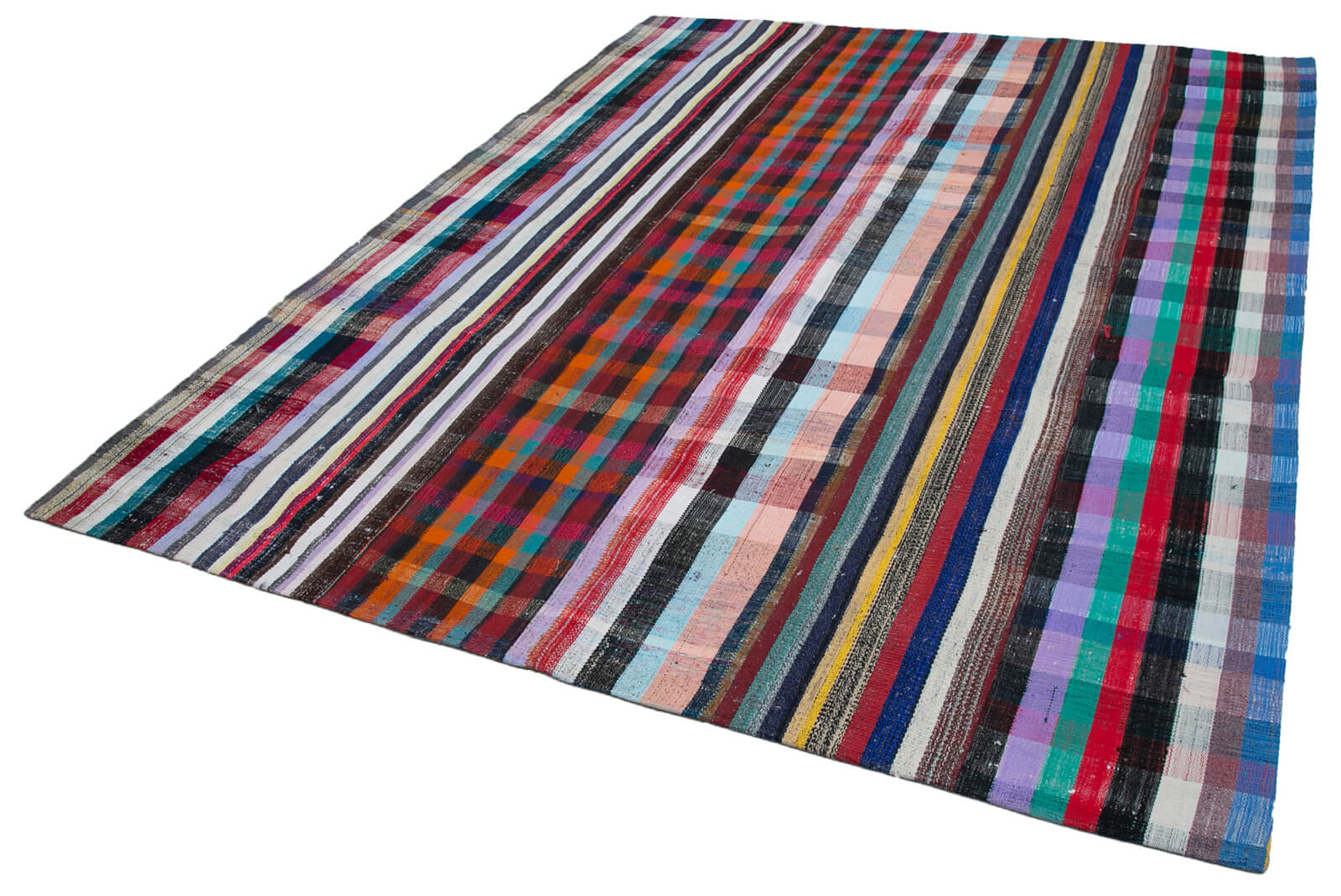 Handmade Patchwork Rug – Kirk Yama Grey Cotton Wool Area Rug 8'0''x10'1''