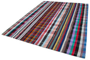 Handmade Patchwork Rug – Kirk Yama Grey Cotton Wool Area Rug 8'0''x10'1''