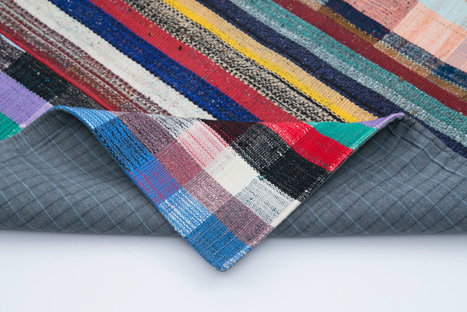Handmade Patchwork Rug – Kirk Yama Grey Cotton Wool Area Rug 8'0''x10'1''