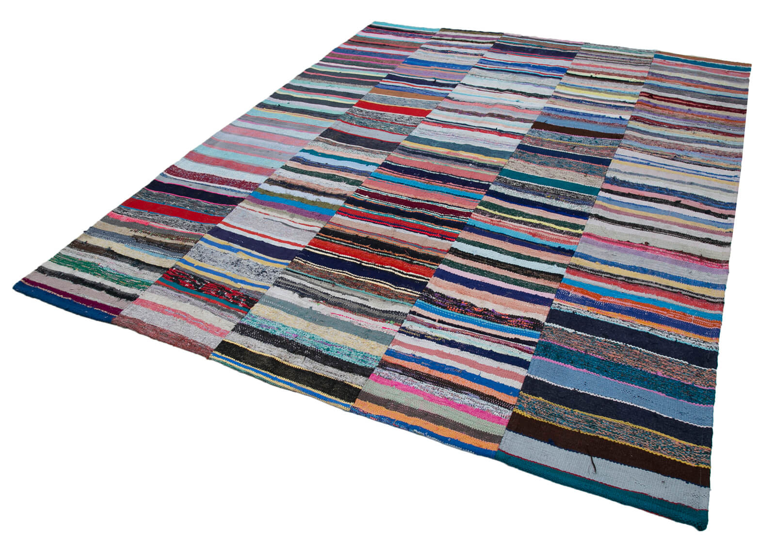 Kirk Yama Grey Patchwork Cotton Wool Handmade Area Rug 8'2'' x 10'1''