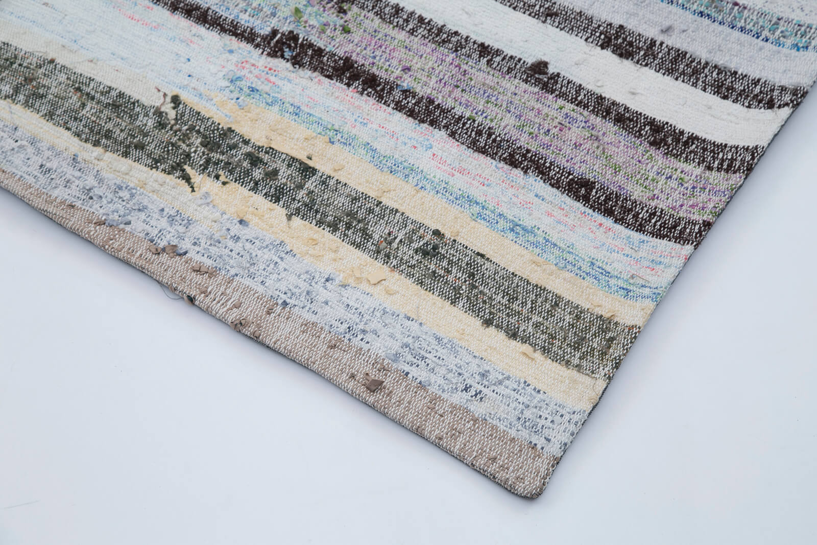 Handmade Patchwork Rug | Vintage Turkish Carpet Cotton Wool Grey Area Rug 8x10