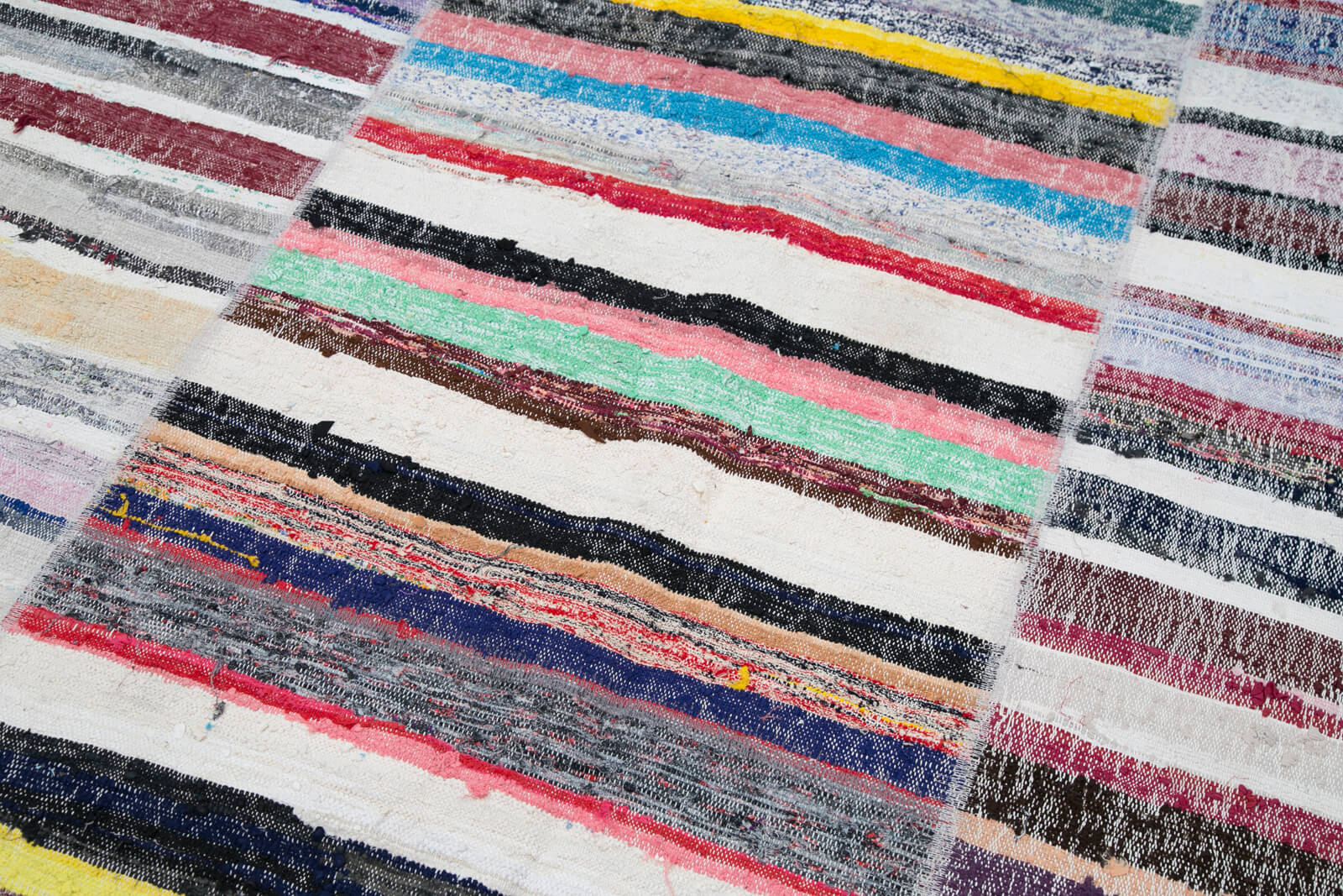 Handmade Patchwork Rug | Vintage Turkish Carpet Cotton Wool Grey Area Rug 8x10